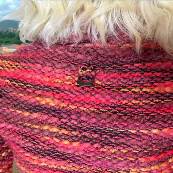 Vintage Sweater Designer Mariano del Sere Made in Italy Unique Red Orang… - Picture 4 of 7